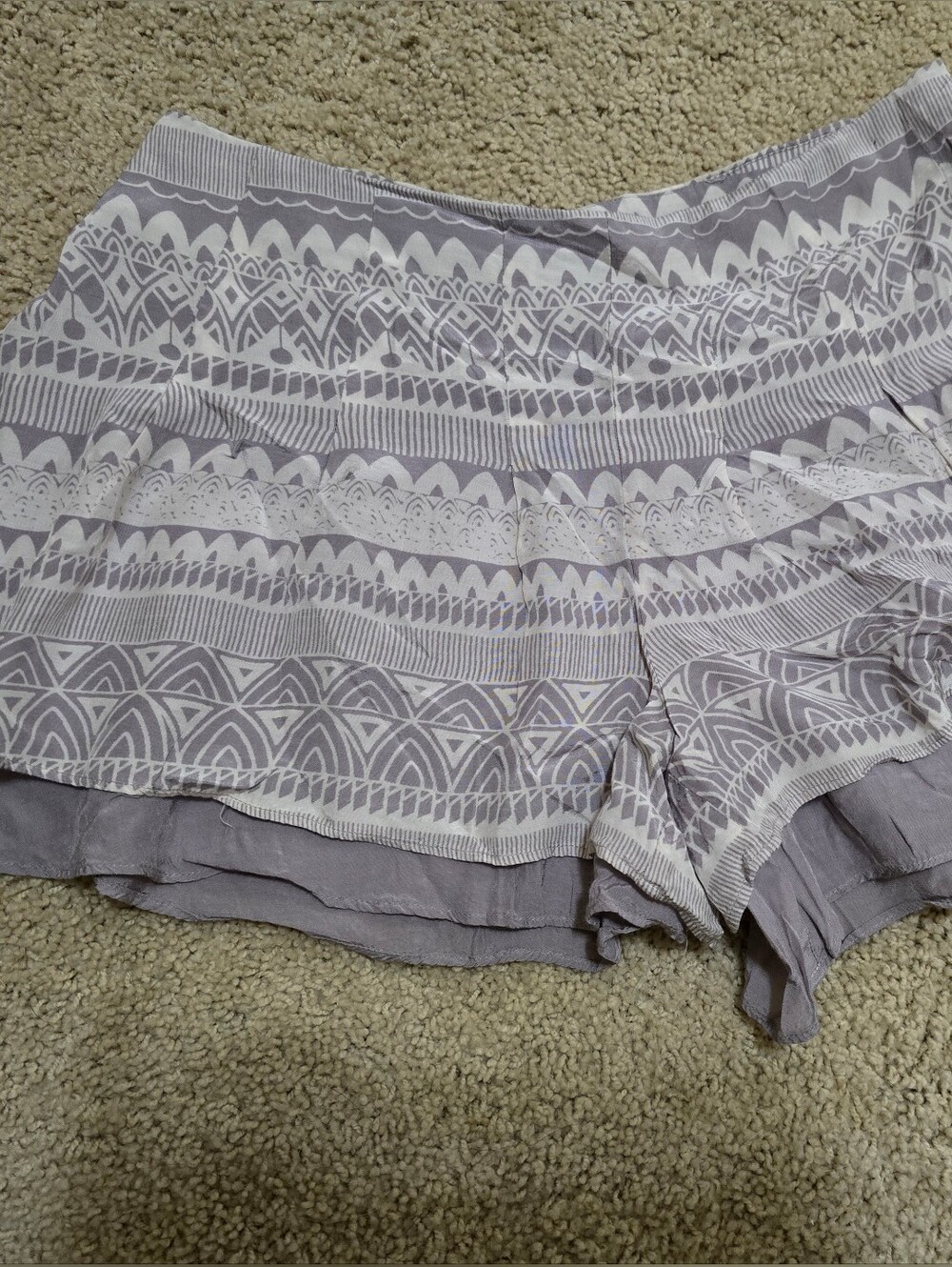 Light Gray Patterned Women’s Shorts